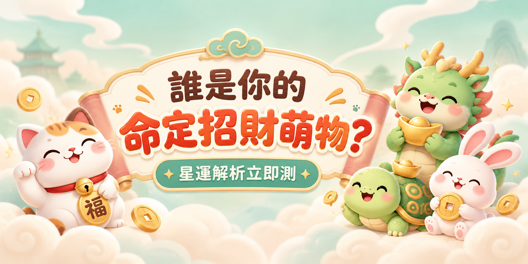 《星運小測驗你還沒玩嗎?快來尋找你的本命招財萌物》